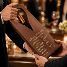 Load image into Gallery viewer, Personalized Leather Wine Bag Custom Name Gift for Retirement
