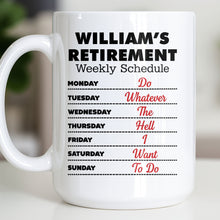 Load image into Gallery viewer, Funny Retirement Coffee Mug Custom Name Gift for Dad
