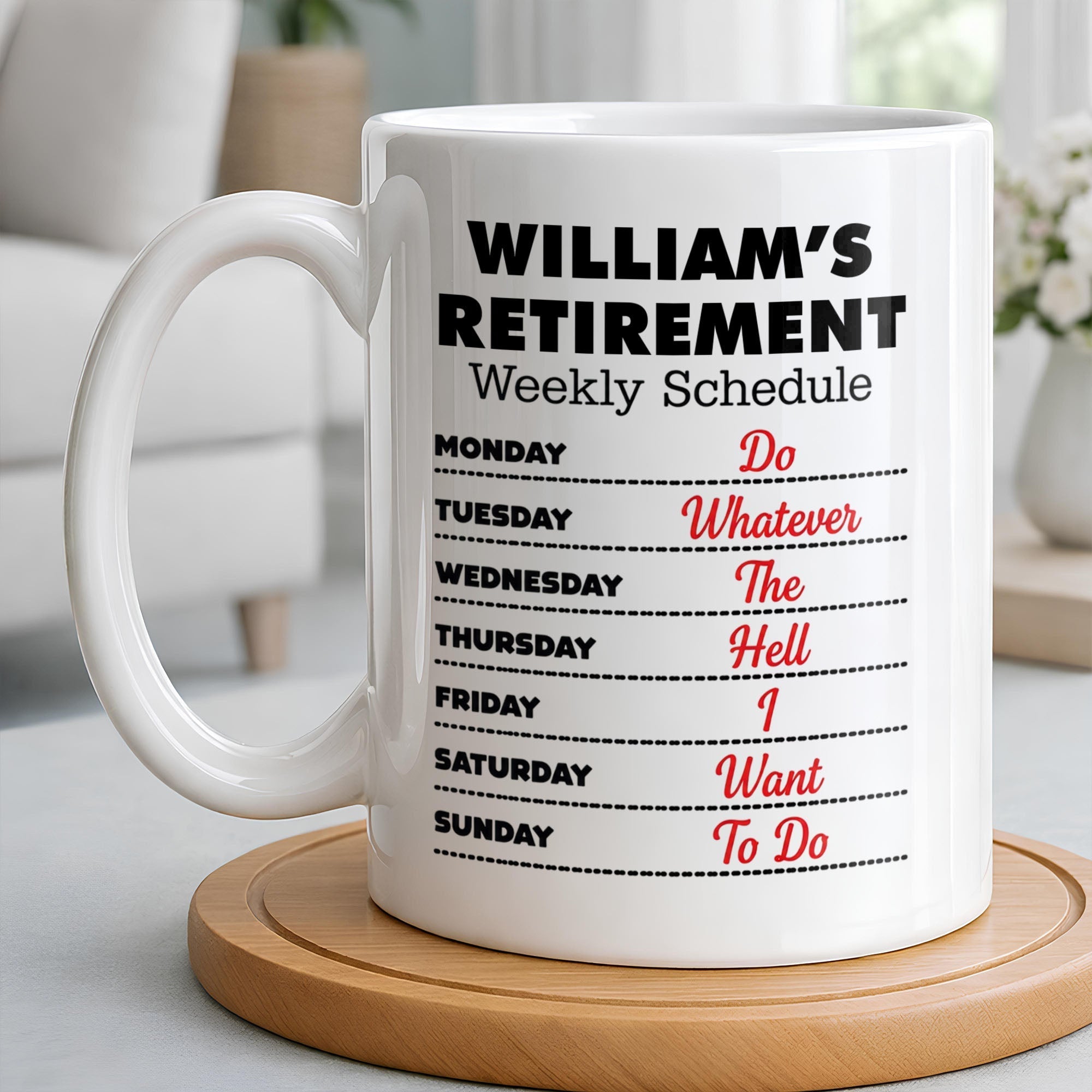 Funny Retirement Coffee Mug Custom Name Gift for Dad