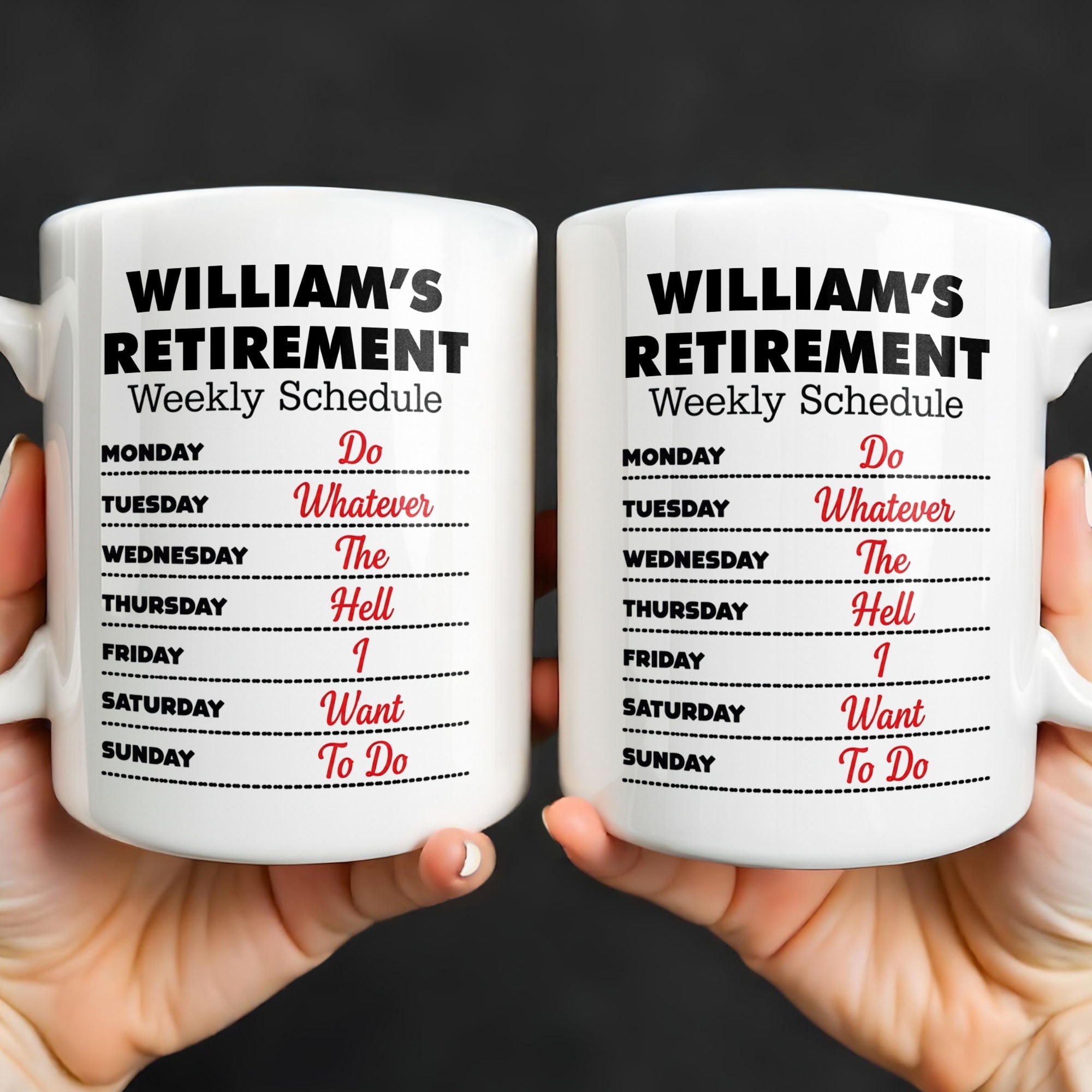 Funny Retirement Coffee Mug Custom Name Gift for Dad