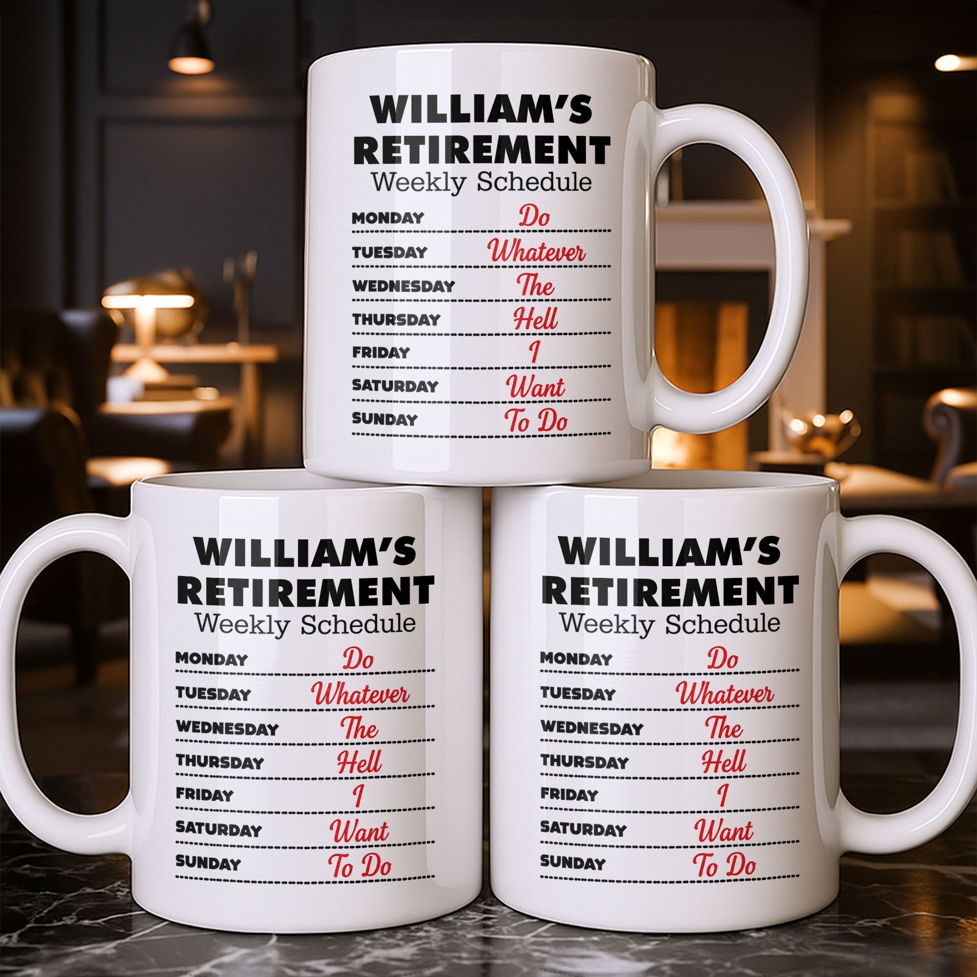Funny Retirement Coffee Mug Custom Name Gift for Dad
