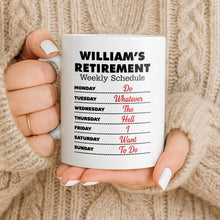 Load image into Gallery viewer, Funny Retirement Coffee Mug Custom Name Gift for Dad
