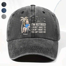 Load image into Gallery viewer, Personalized Washed Denim Cap Custom Retirement Gift for Dad

