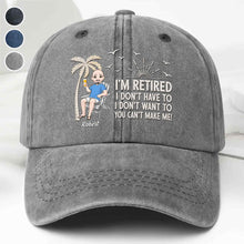 Load image into Gallery viewer, Personalized Washed Denim Cap Custom Retirement Gift for Dad
