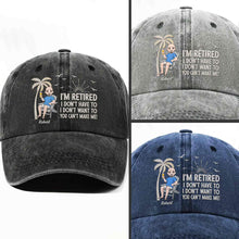 Load image into Gallery viewer, Personalized Washed Denim Cap Custom Retirement Gift for Dad

