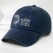 Load image into Gallery viewer, Personalized Washed Denim Cap Custom Retirement Gift for Dad
