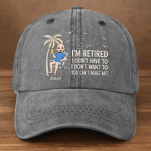 Load image into Gallery viewer, Personalized Washed Denim Cap Custom Retirement Gift for Dad
