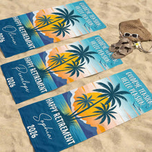 Load image into Gallery viewer, Personalized Beach Towel Custom Name Retirement Gift for Dad
