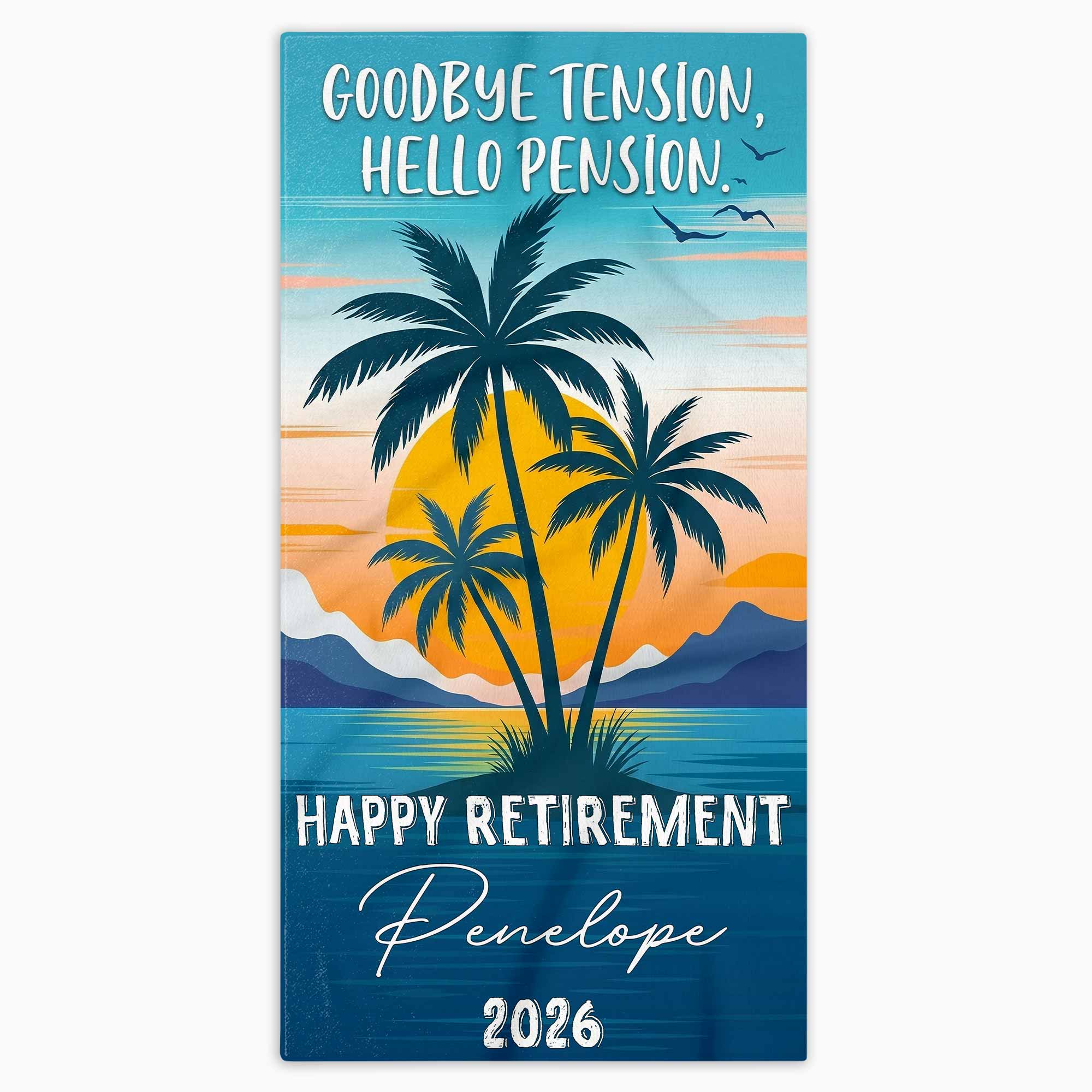 Personalized Beach Towel Custom Name Retirement Gift for Dad