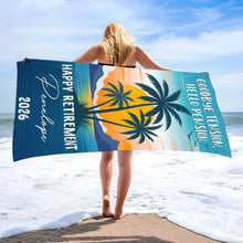 Load image into Gallery viewer, Personalized Beach Towel Custom Name Retirement Gift for Dad

