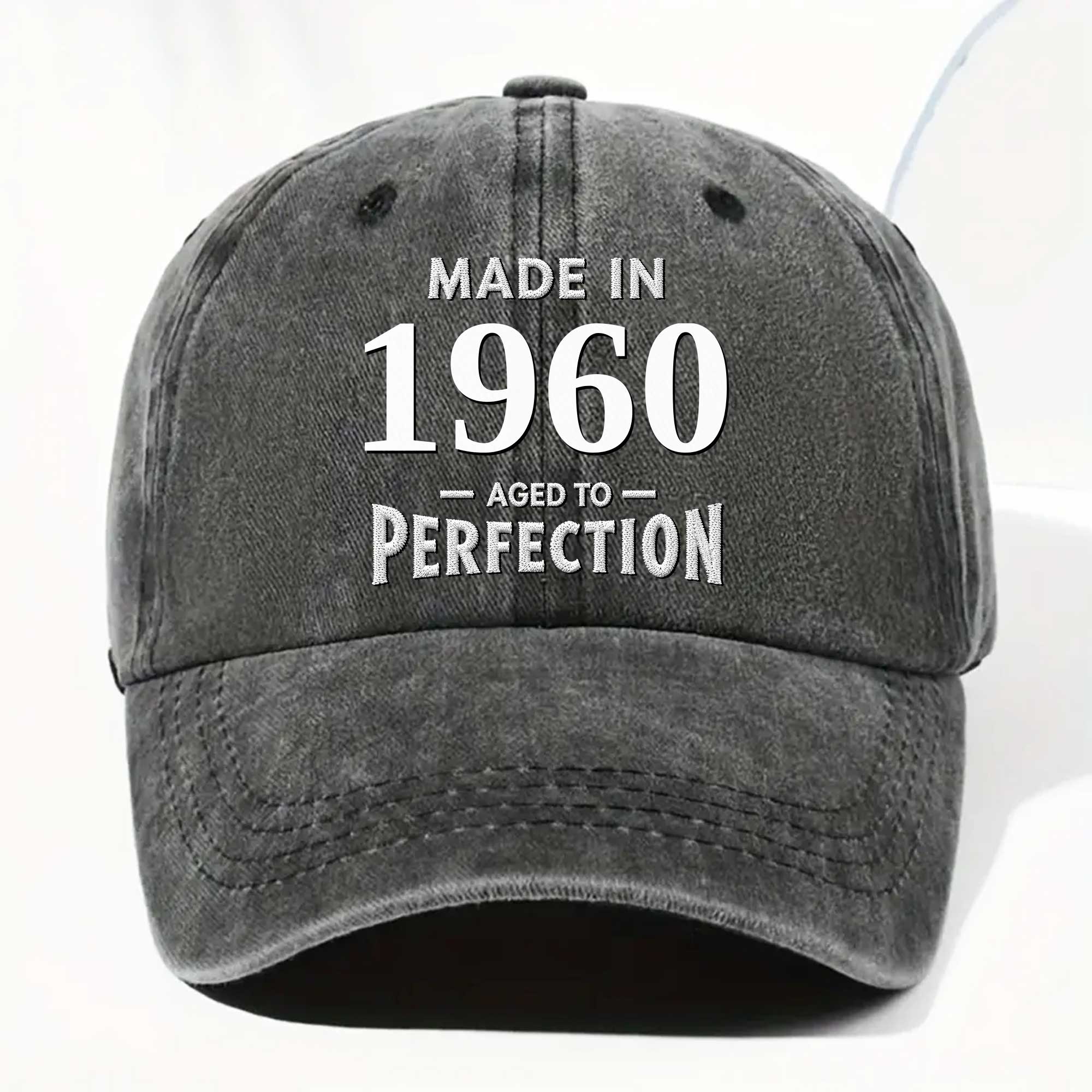 Personalized Vintage Washed Denim Cap Custom Year Gift for Dad