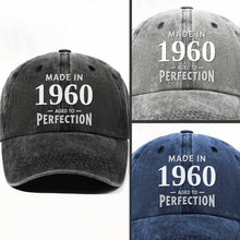 Load image into Gallery viewer, Personalized Vintage Washed Denim Cap Custom Year Gift for Dad
