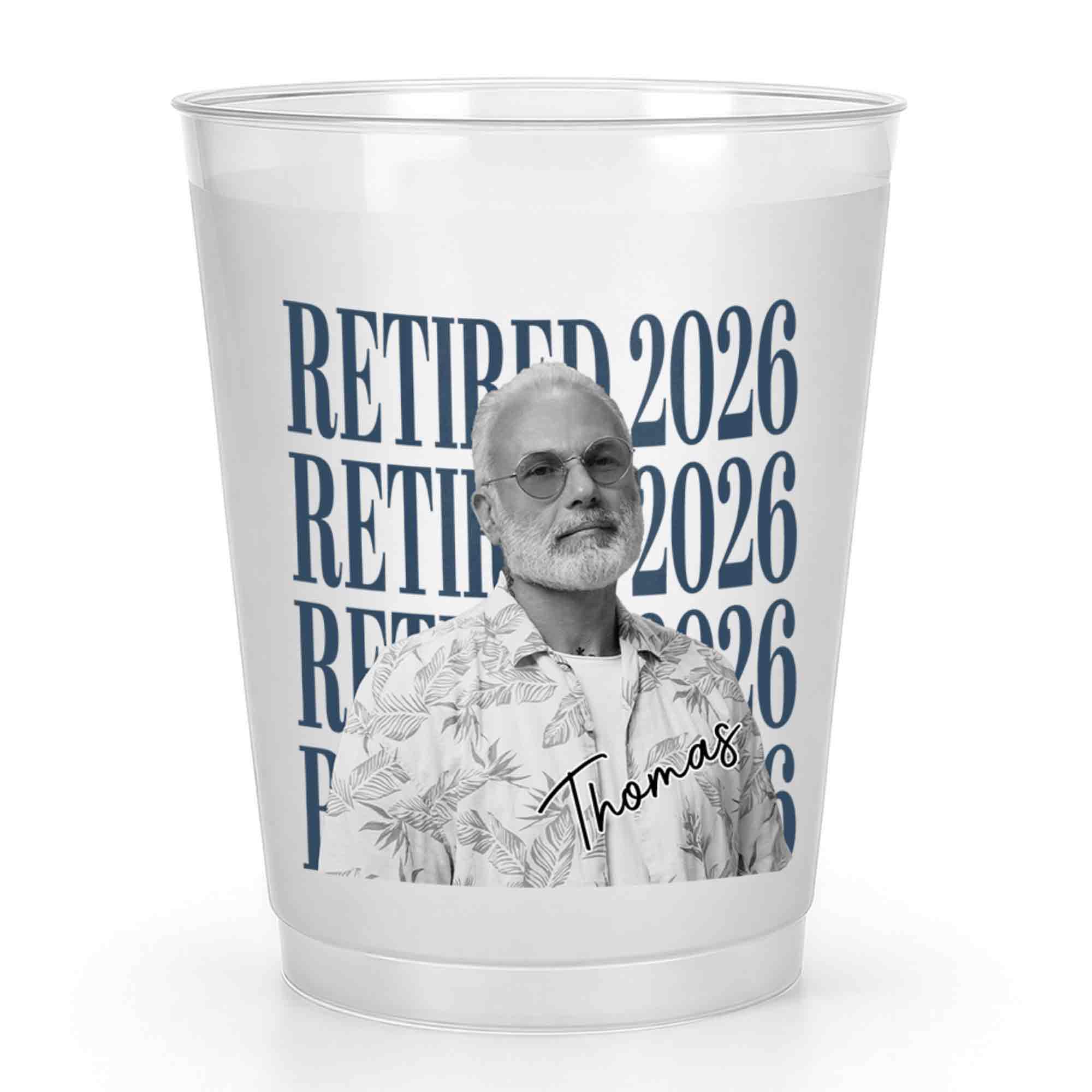 Personalized Frosted Cups Custom Name Photo Retirement Gift