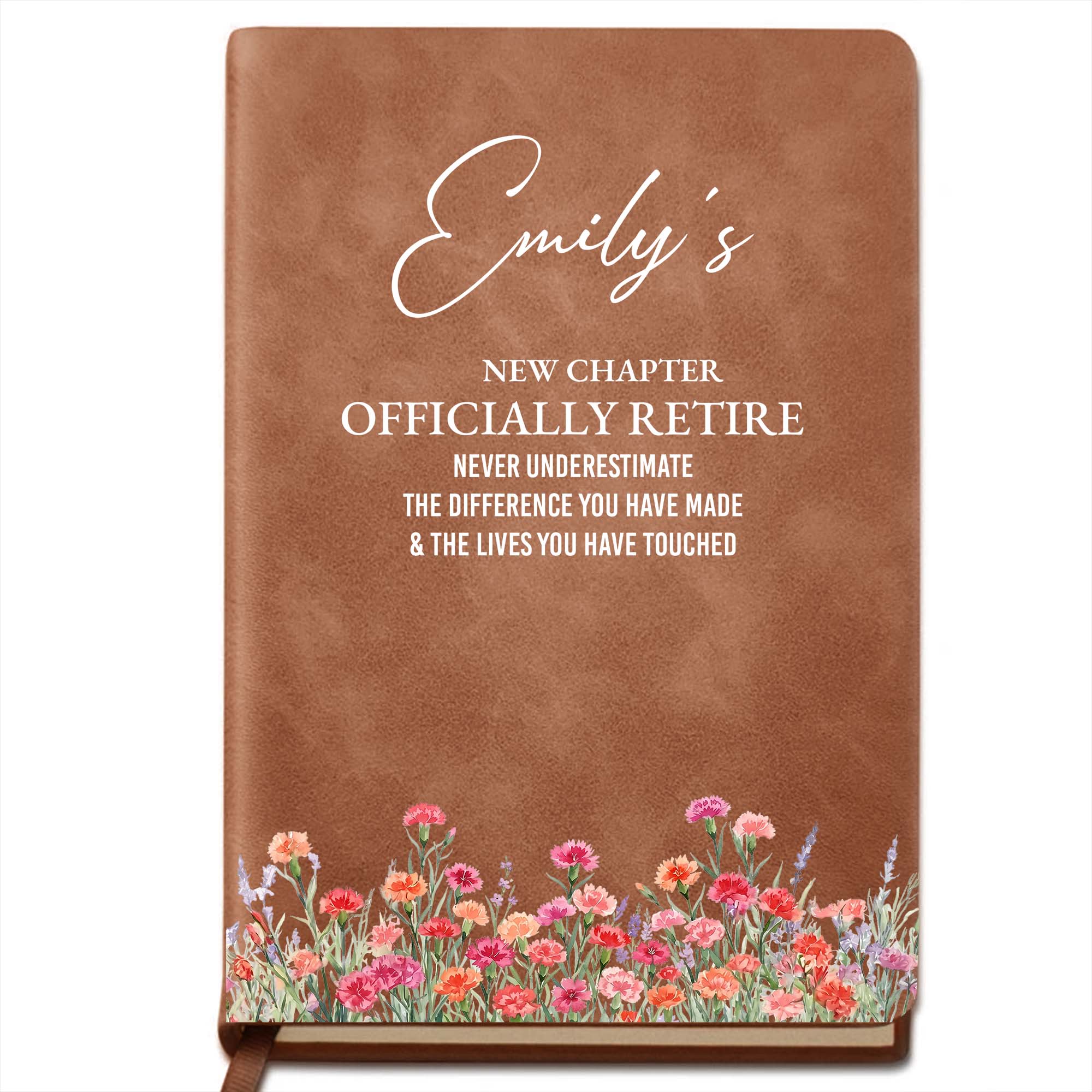 Personalized Leather Journal Gift for Retirement - Custom Name