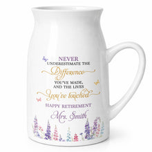 Load image into Gallery viewer, Personalized Ceramic Flower Vase Custom Retirement Gift
