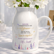 Load image into Gallery viewer, Personalized Ceramic Flower Vase Custom Retirement Gift
