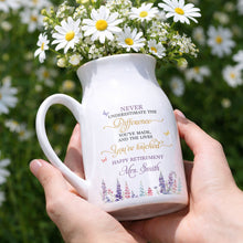 Load image into Gallery viewer, Personalized Ceramic Flower Vase Custom Retirement Gift

