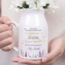 Load image into Gallery viewer, Personalized Ceramic Flower Vase Custom Retirement Gift
