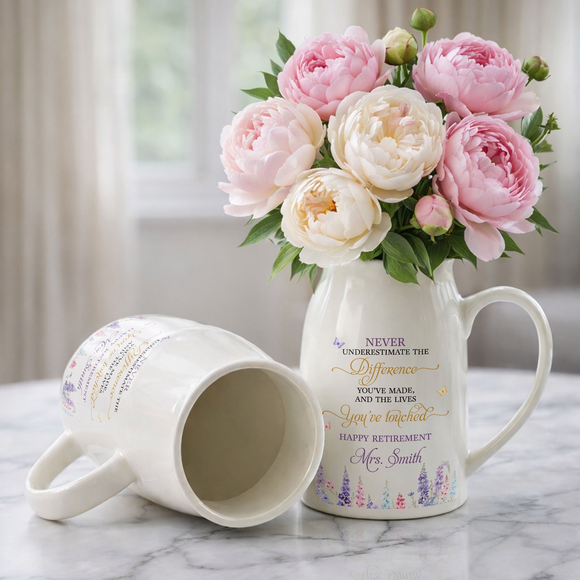 Personalized Ceramic Flower Vase Custom Retirement Gift