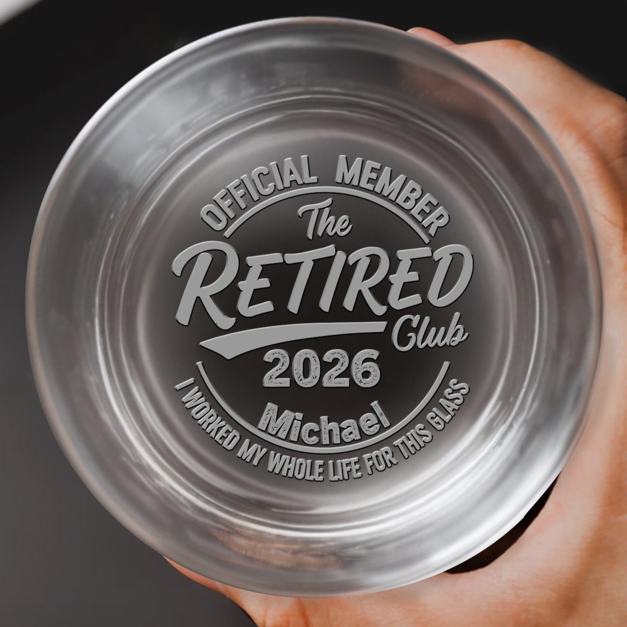 Personalized Engraved Whiskey Glass Retirement Gift for Dad