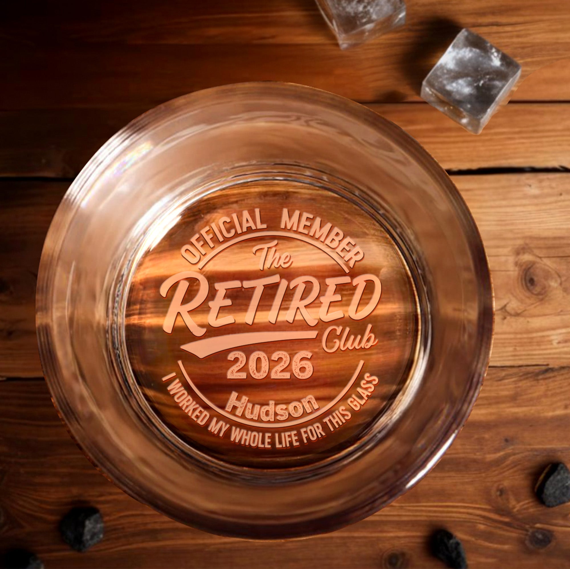 Personalized Engraved Whiskey Glass Retirement Gift for Dad