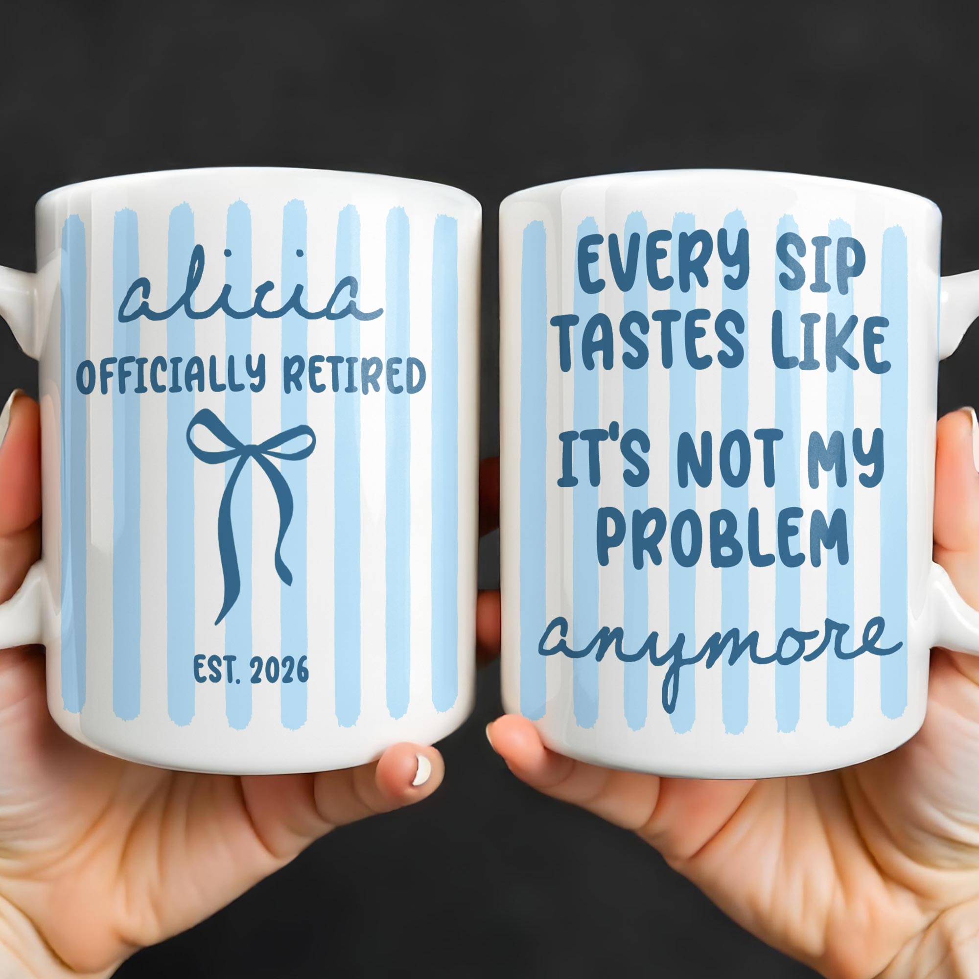Personalized Coffee Mug for Retired Friends Custom Name Gift