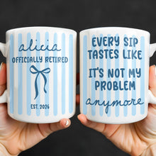 Load image into Gallery viewer, Personalized Coffee Mug for Retired Friends Custom Name Gift
