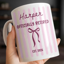 Load image into Gallery viewer, Personalized Coffee Mug for Retired Friends Custom Name Gift
