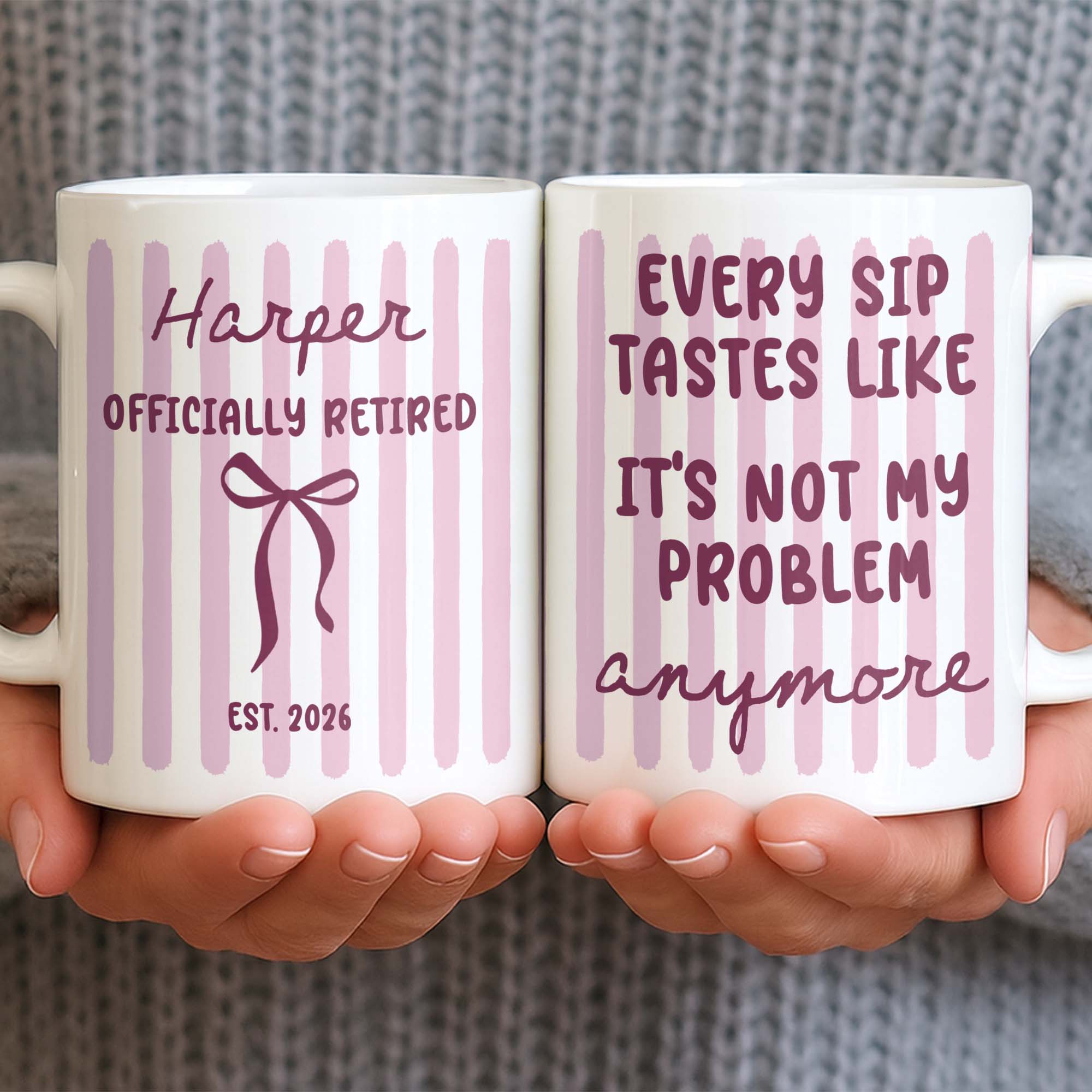 Personalized Coffee Mug for Retired Friends Custom Name Gift