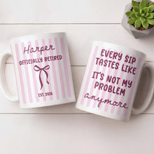 Load image into Gallery viewer, Personalized Coffee Mug for Retired Friends Custom Name Gift
