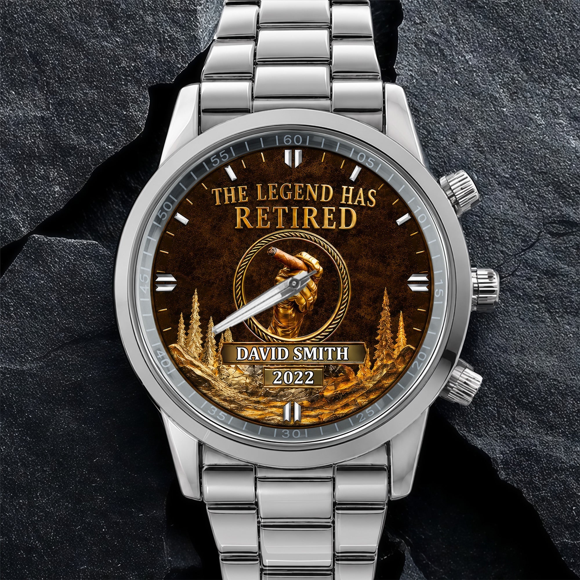 Personalized Custom Men's Watch with Cigar Design Gift for Dad
