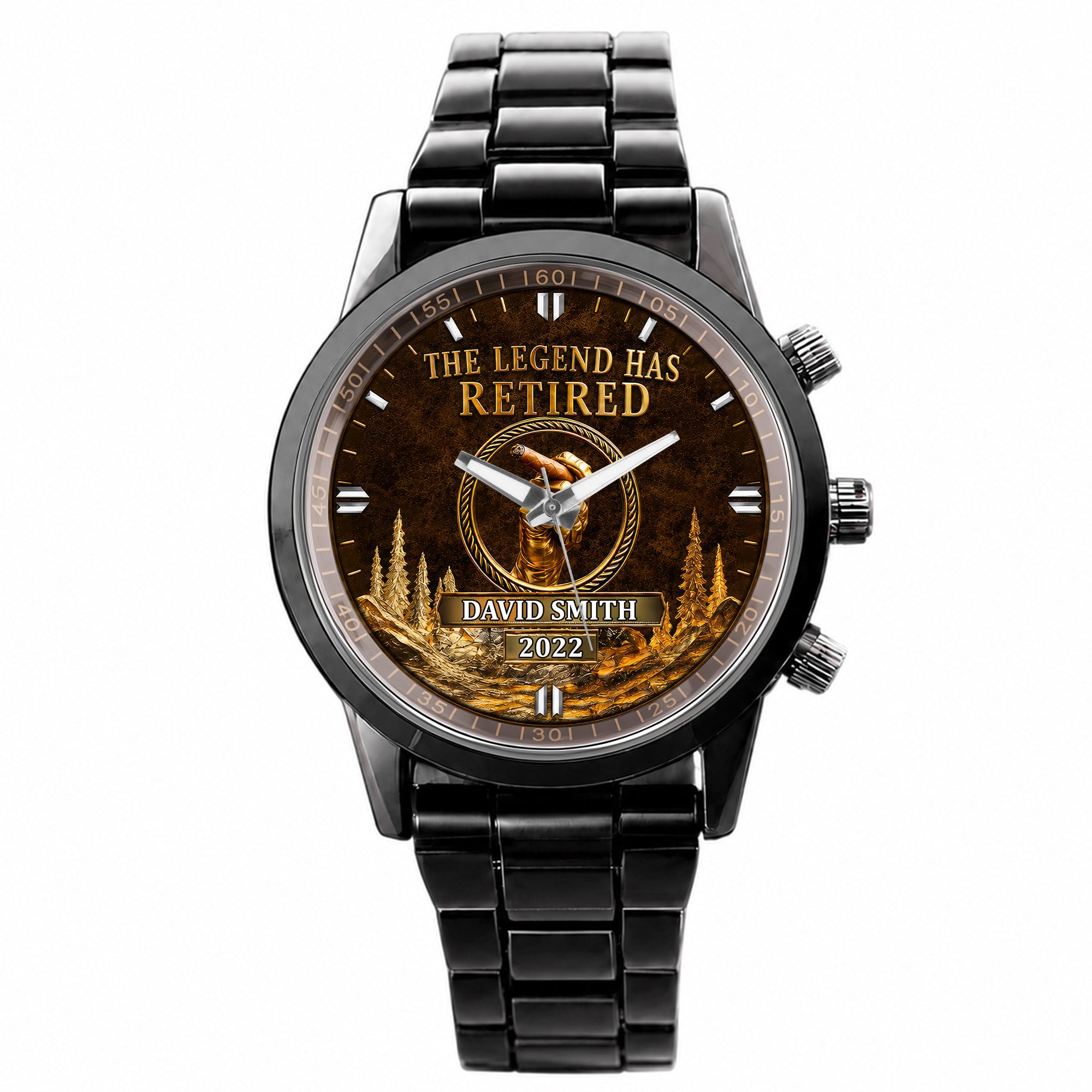 Personalized Custom Men's Watch with Cigar Design Gift for Dad