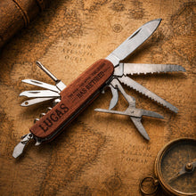 Load image into Gallery viewer, Personalized Wooden Multi Tool Custom Name Gift for Dad Retirement
