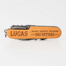 Load image into Gallery viewer, Personalized Wooden Multi Tool Custom Name Gift for Dad Retirement
