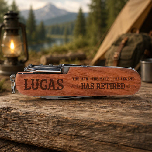 Personalized Wooden Multi Tool Custom Name Gift for Dad Retirement