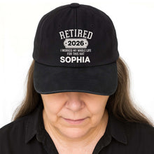 Load image into Gallery viewer, Personalized Washed Denim Cap Custom Name Retirement Gift
