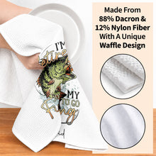 Load image into Gallery viewer, Personalized Fishing Kitchen Towel Custom Name Gift for Dad
