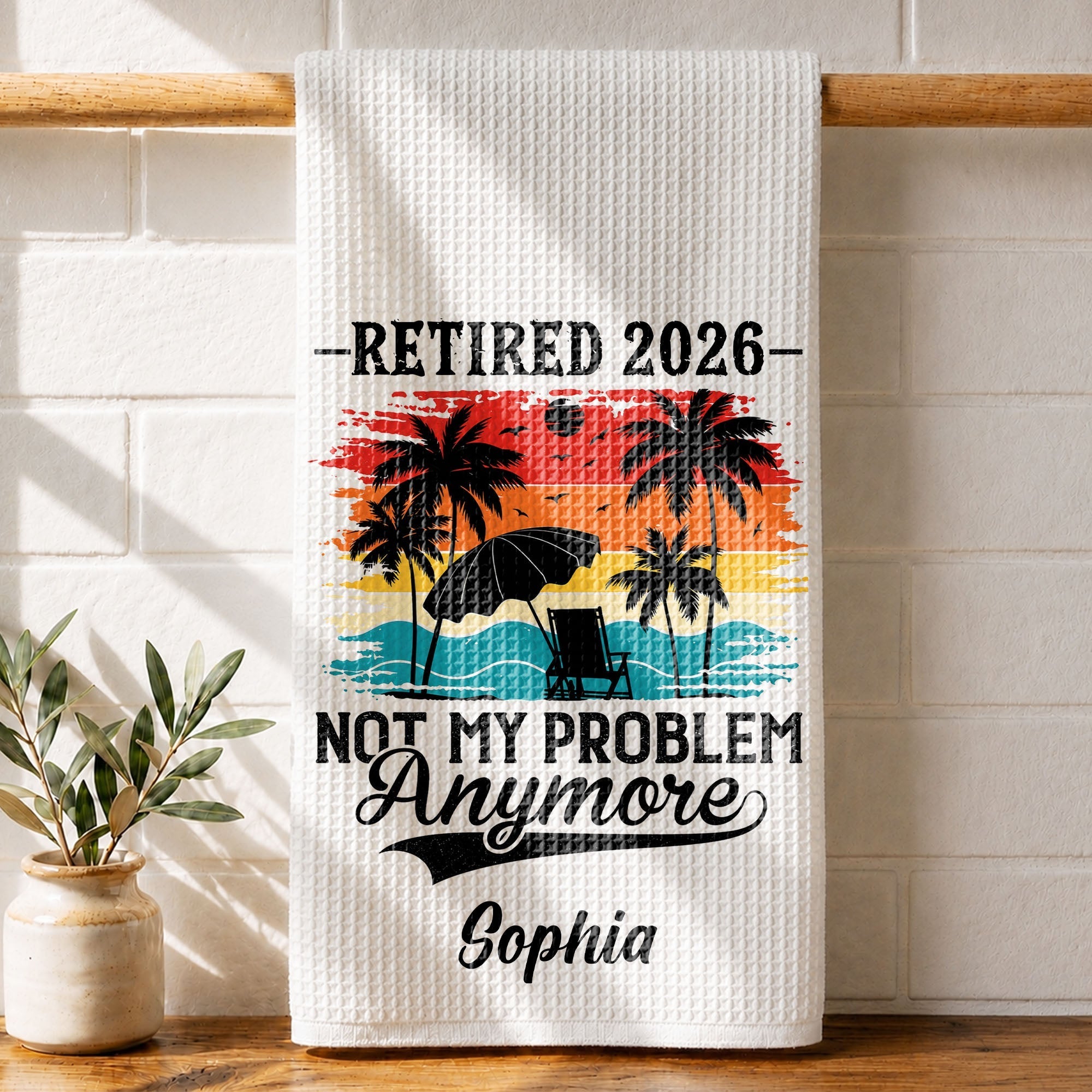 Personalized Funny Kitchen Towel Retirement Gift for Her