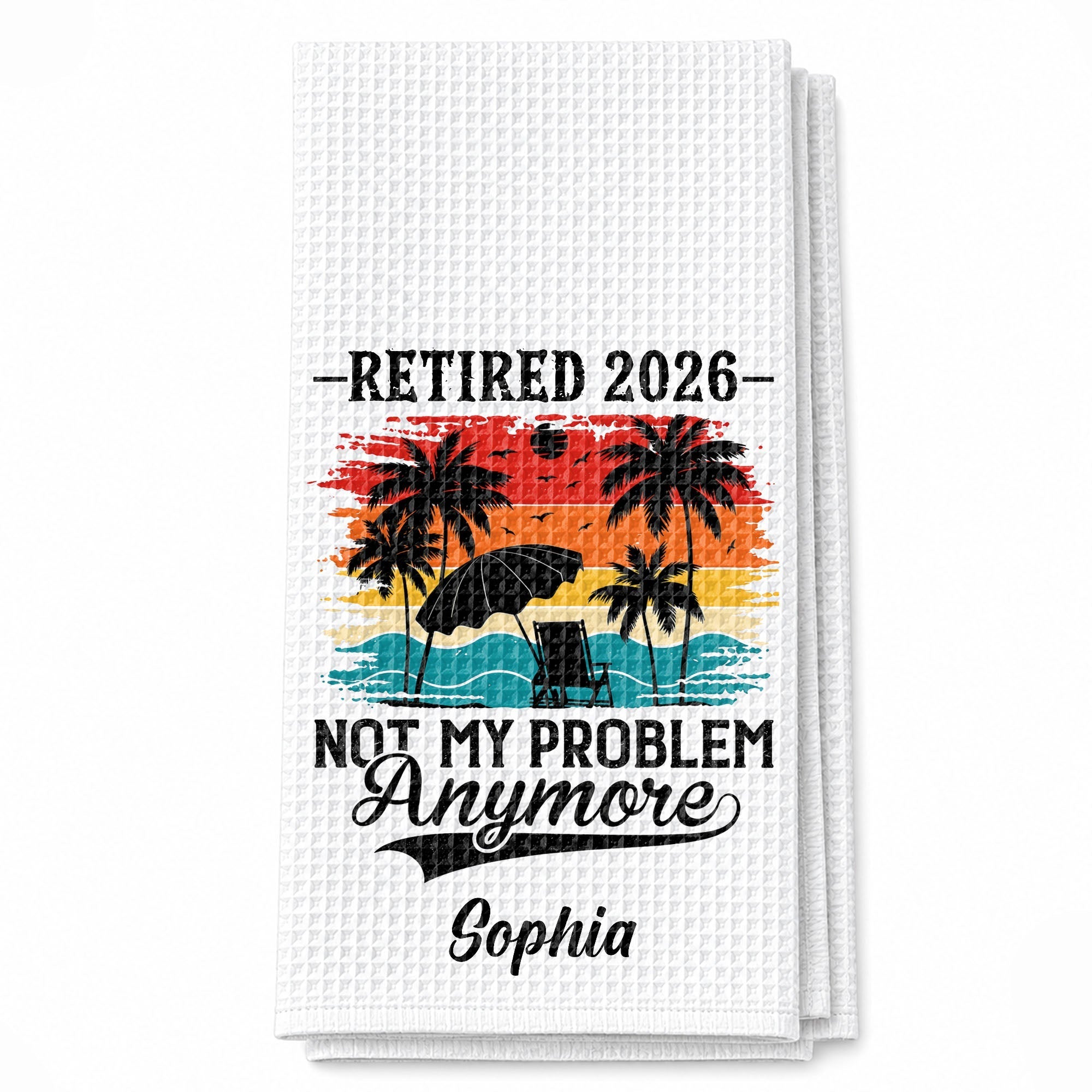 Personalized Funny Kitchen Towel Retirement Gift for Her