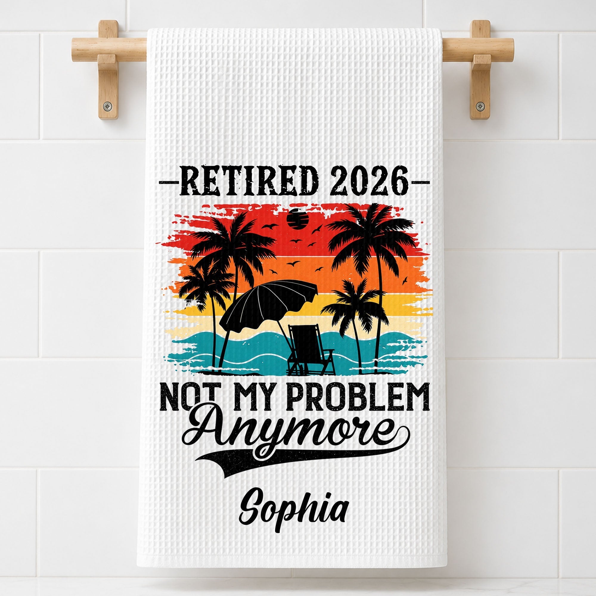Personalized Funny Kitchen Towel Retirement Gift for Her