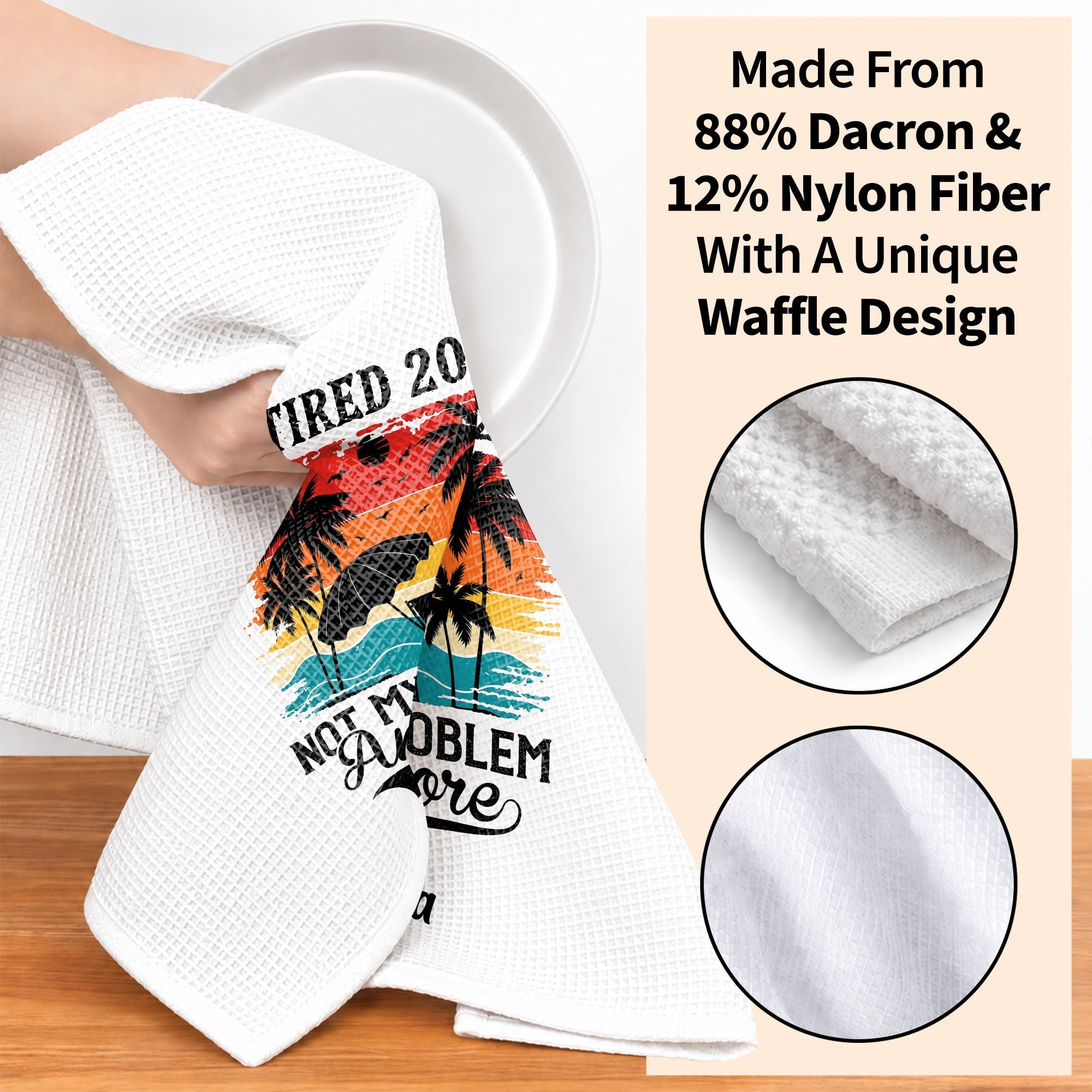 Personalized Funny Kitchen Towel Retirement Gift for Her