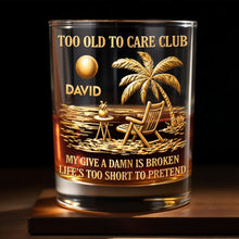 Load image into Gallery viewer, Personalized Custom Whiskey Glass with Palm Tree Design Gift for Dad
