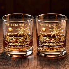 Load image into Gallery viewer, Personalized Custom Whiskey Glass with Palm Tree Design Gift for Dad
