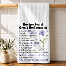 Load image into Gallery viewer, Personalized Kitchen Towel Custom Birth Month Flower Retirement Gift
