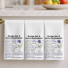 Load image into Gallery viewer, Personalized Kitchen Towel Custom Birth Month Flower Retirement Gift
