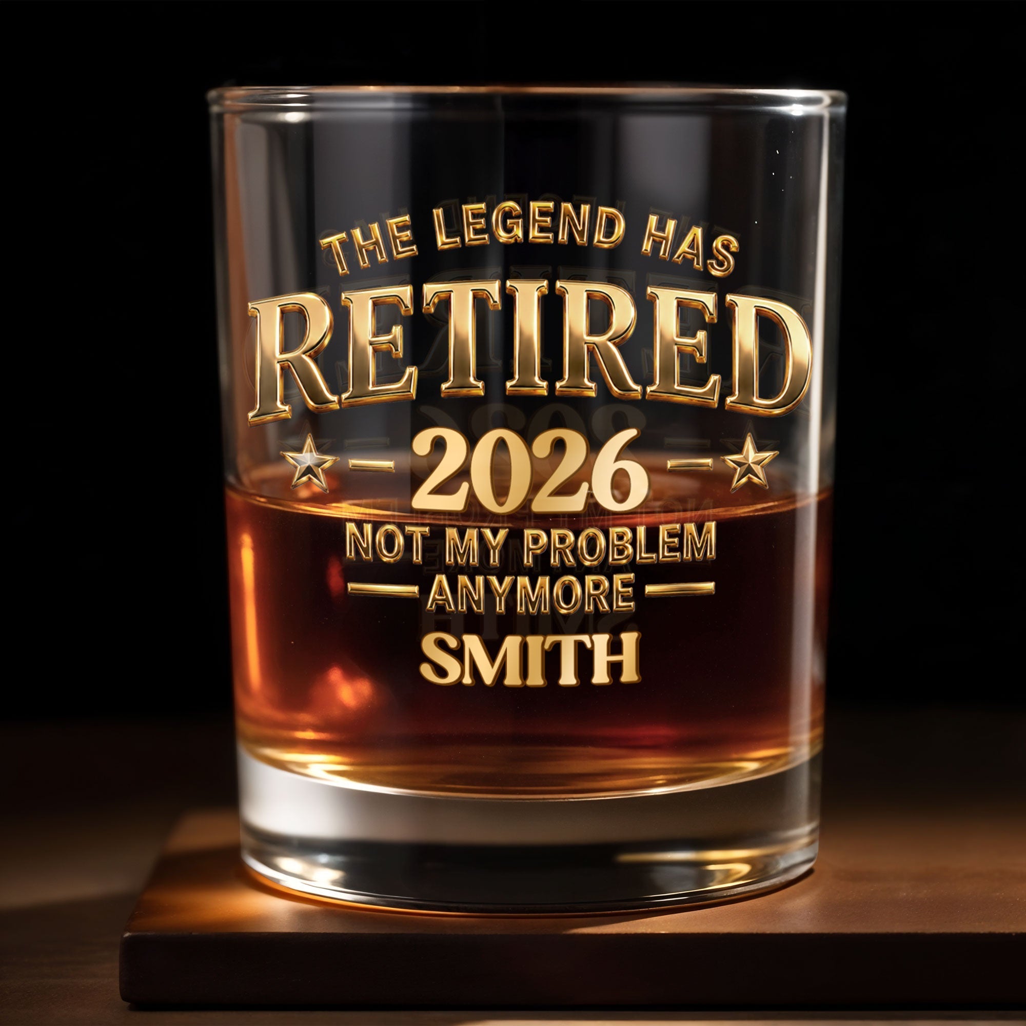 Personalized Custom Whiskey Glass Gift for Retirement or Dad