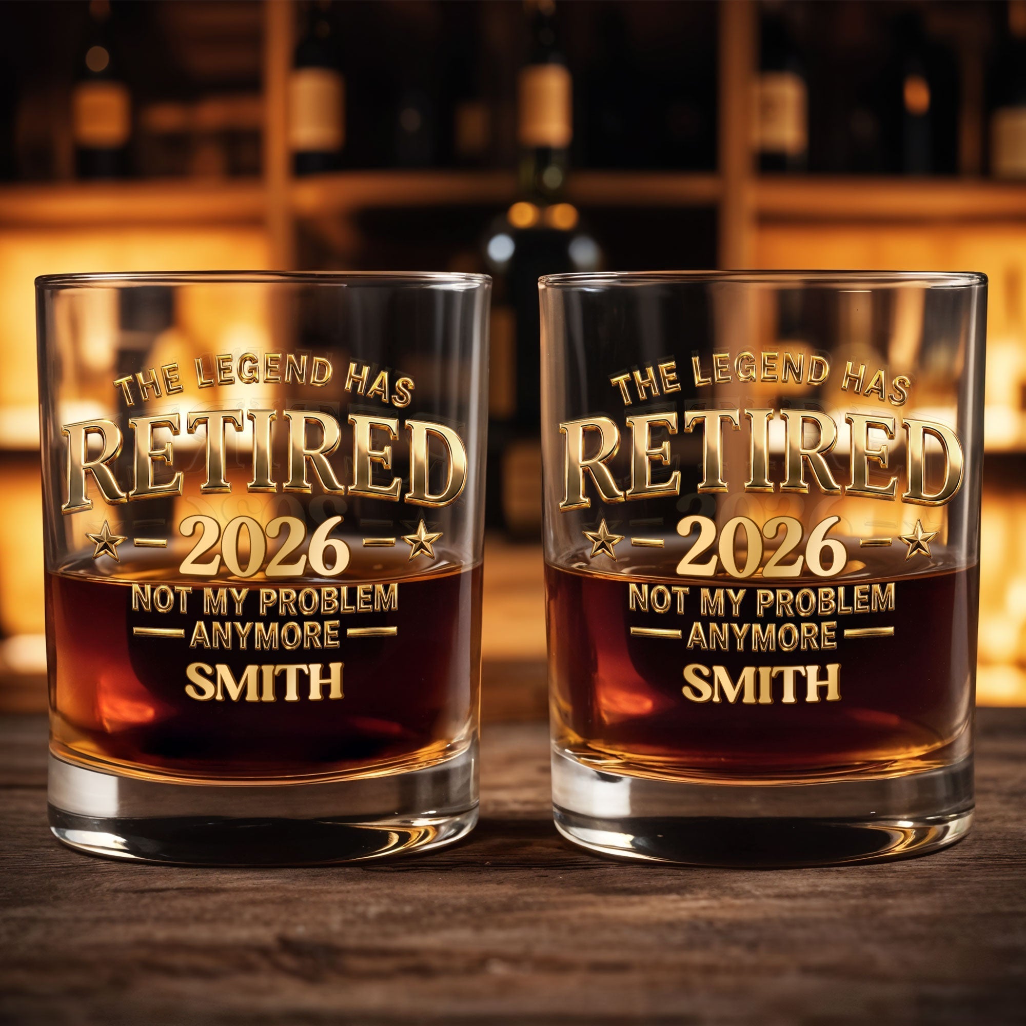 Personalized Custom Whiskey Glass Gift for Retirement or Dad