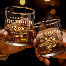 Load image into Gallery viewer, Personalized Custom Whiskey Glass Gift for Retirement or Dad
