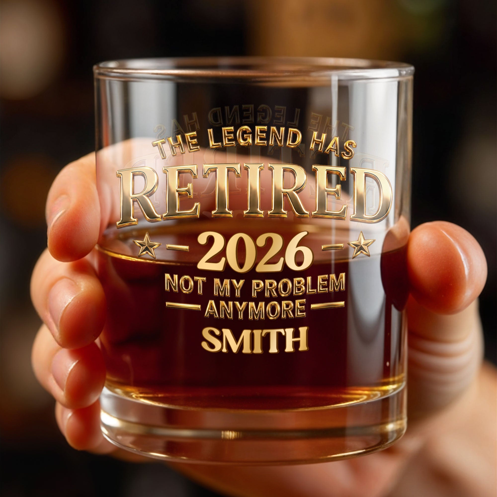 Personalized Custom Whiskey Glass Gift for Retirement or Dad