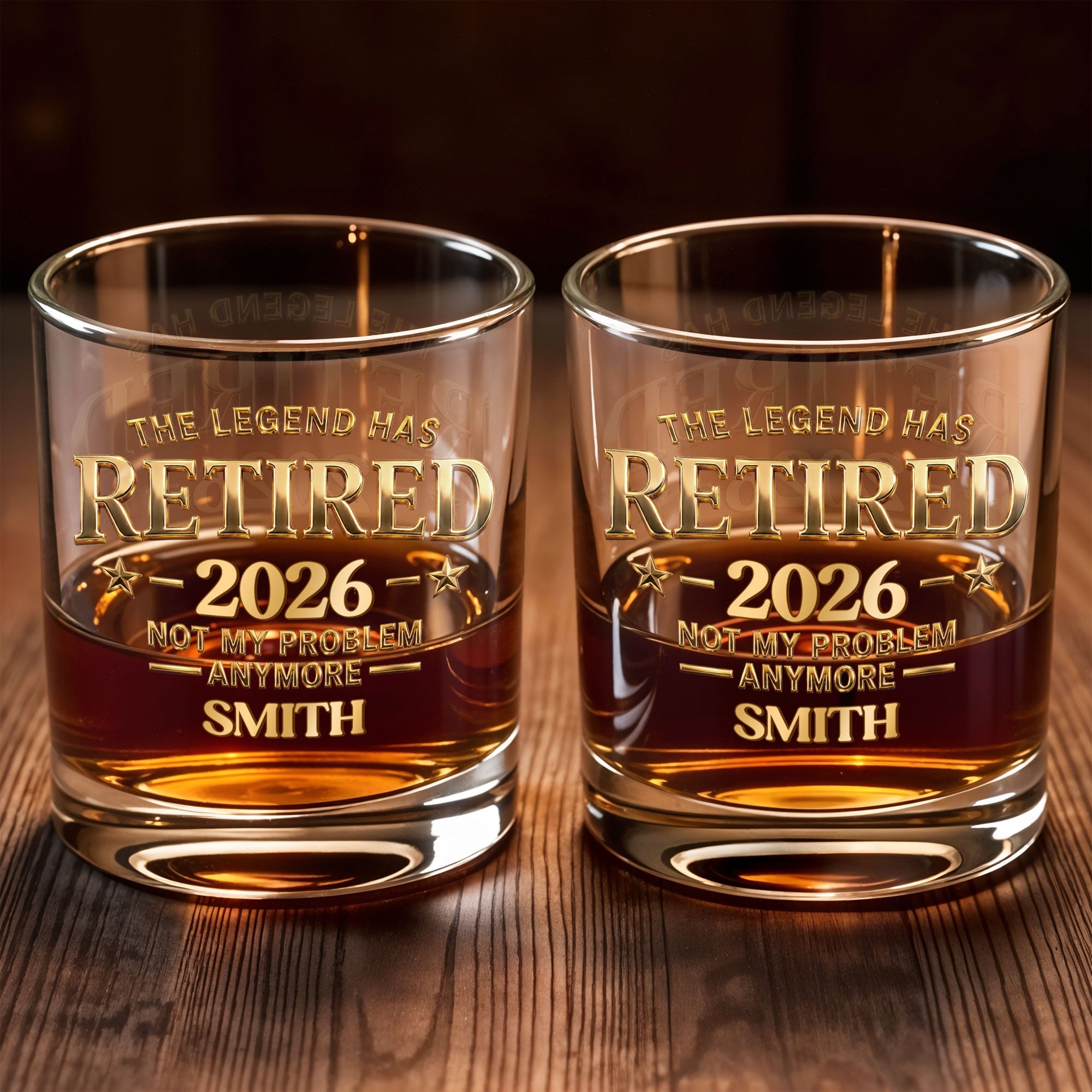 Personalized Custom Whiskey Glass Gift for Retirement or Dad